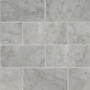 Carrara White 6 in. x 12 in. Polished Marble Floor and Wall Tile (5 sq. ft./Case)