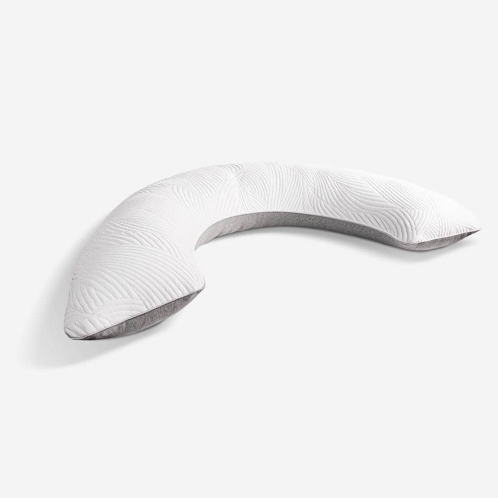 White Hypoallergenic Cooling Maternity Body Pillow with Washable Cover