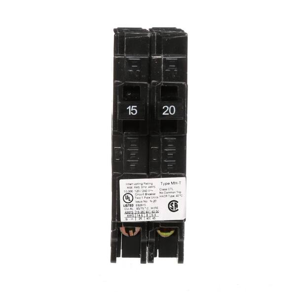Murray (1) 15 Amp and (1) 20 Amp Single Pole Type MH-T Tandem Circuit Breaker