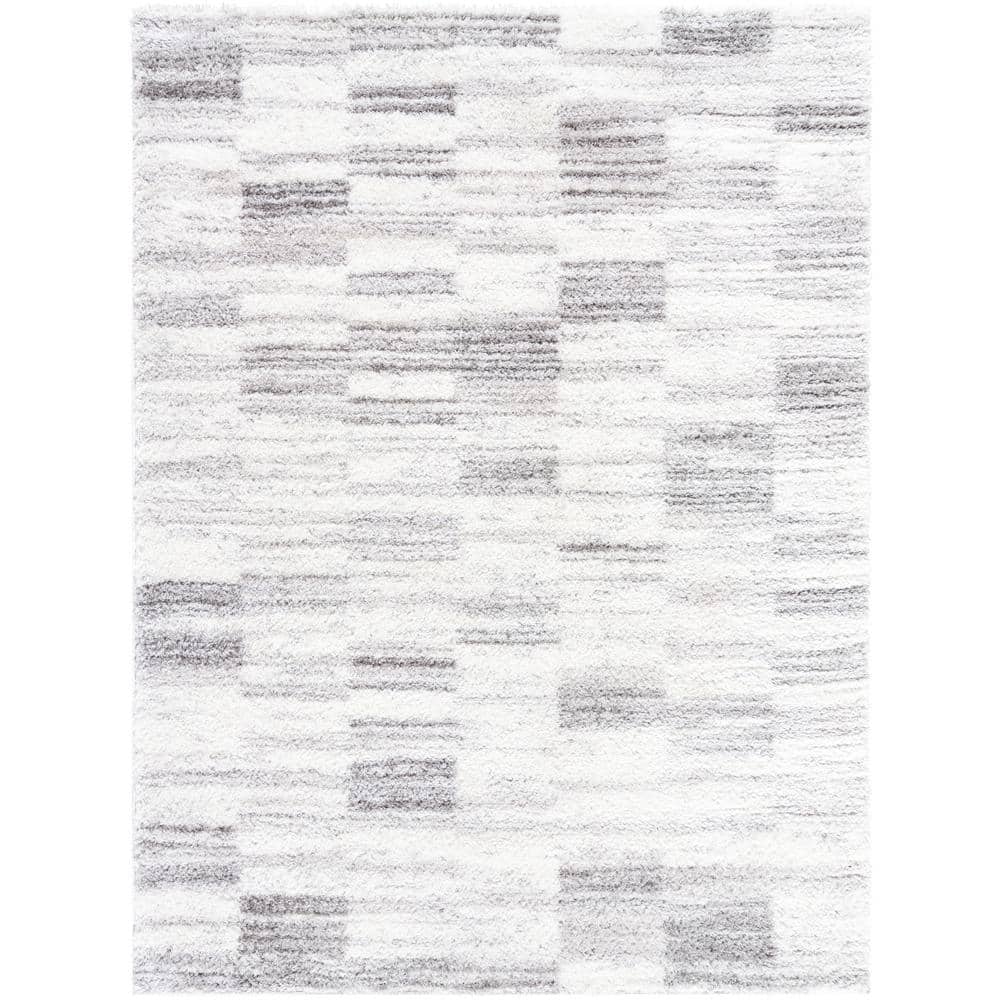 Cloudy Shag Gray/Ivory 7 ft. x 9 ft. Modern Indoor Area Rug price history on PriceWatchPro