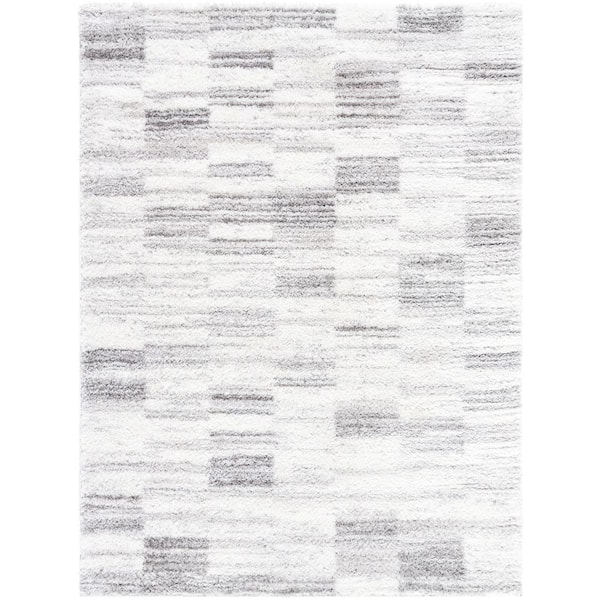 Cloudy Shag Gray/Ivory 7 ft. x 9 ft. Modern Indoor Area Rug