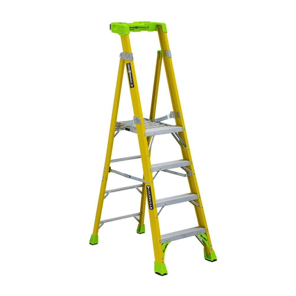 Louisville Ladder Cross Pinnacle 4 ft. Fiberglass Leaning Platform Step ...