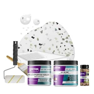 Bright White Countertop Kit and Smoked Gray Flecks