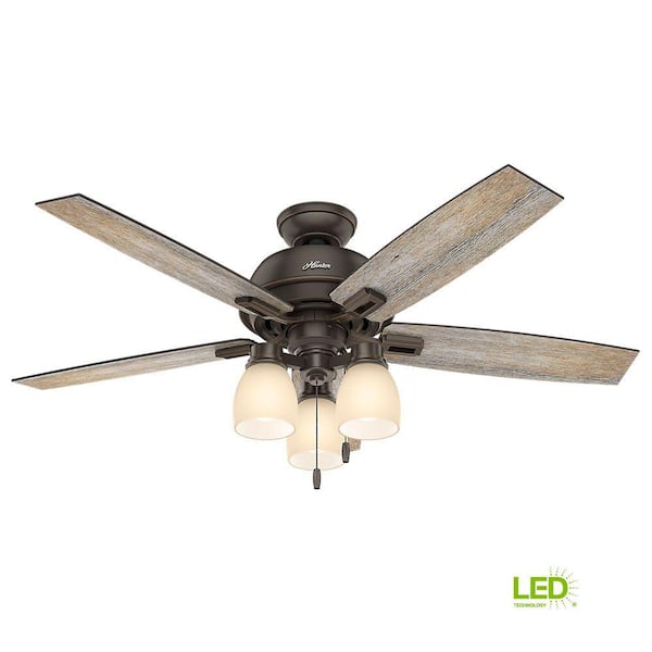 Hunter Donegan 52-in Onyx Bengal Bronze Indoor/Outdoor Ceiling Fan (5-Blade)