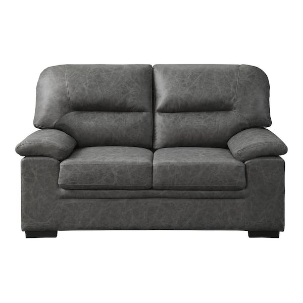 EVERGLADE HOME Monroe 62 in. Round Arm Microfiber Straight in Gray