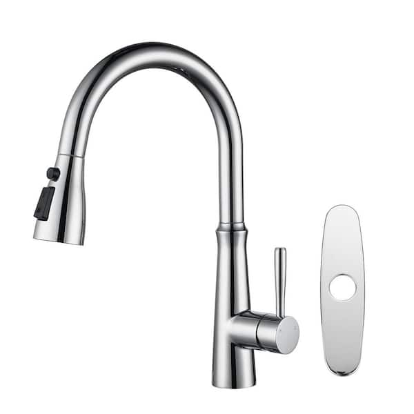 ARCORA Single Handle High Arc Pull Down Sprayer Kitchen Faucet in Chrome