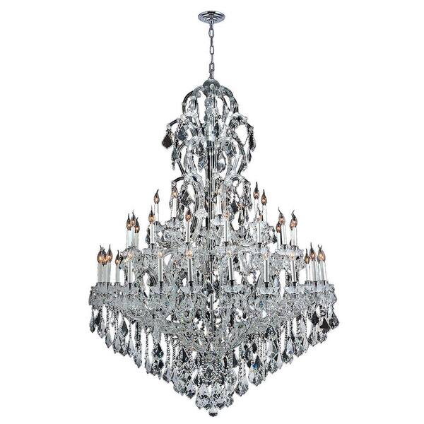 Worldwide Lighting Maria Theresa 48-Light Polished Chrome with Clear Crystal Chandelier