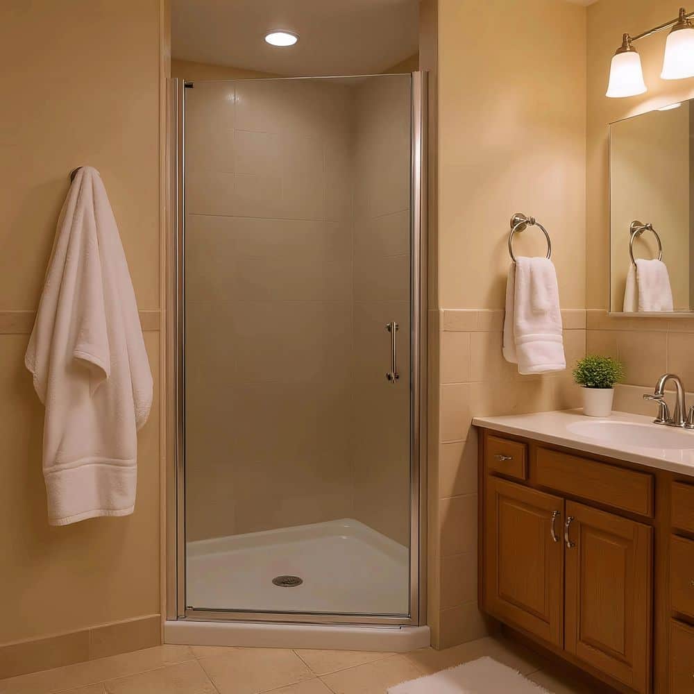 23-24 in. W x 72 in. H Pivot Aluminum Frame Shower Door Chrome Finish Clear Glass Smooth Pivot price history on PriceWatchPro
