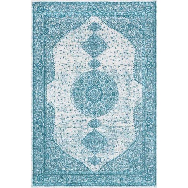 Unique Loom Bromley Midnight Turquoise 6' 1 x 9' 0 Area Rug