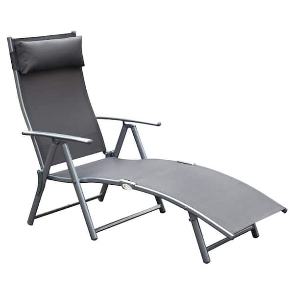 Outsunny Steel Fabric Outdoor Folding, Chaise Lounge Outdoor Foldable