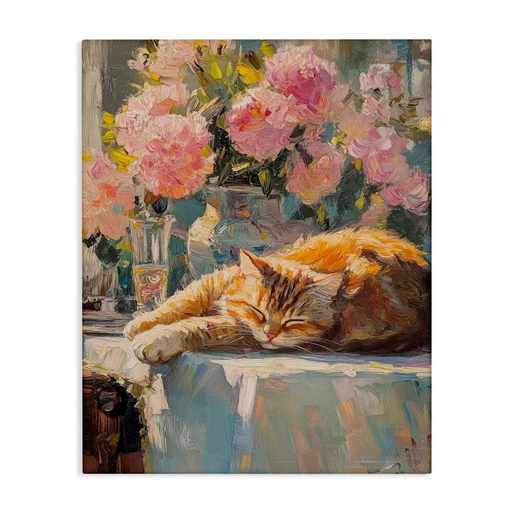 Orange Cat Resting by Nini Art Unframed Animal Graphic Art Print 20 in. x 16 in. price history on PriceWatchPro