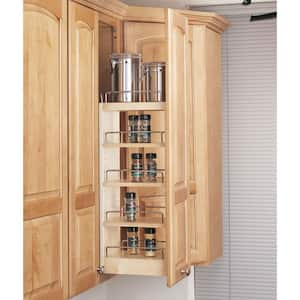 Natural Maple 8" Pull Out Wall Kitchen Cabinet Organizer Storage Rack