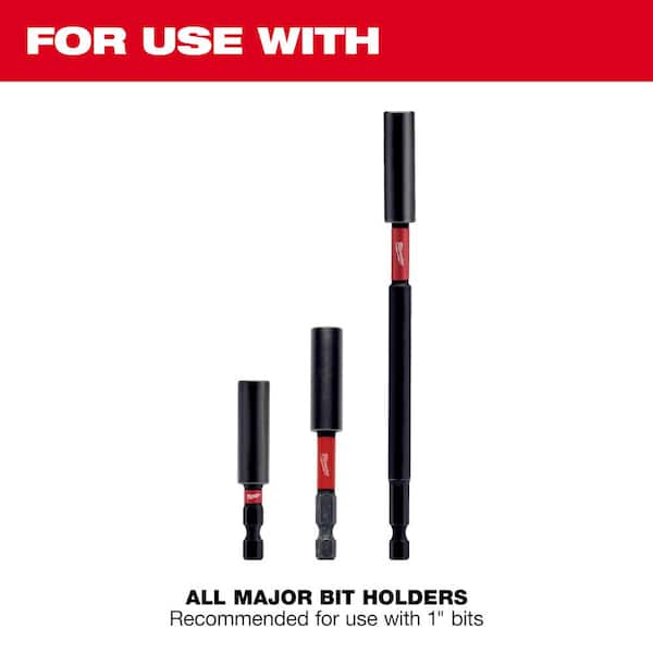 Milwaukee - SHOCKWAVE Impact Duty 1/4 in. 5/16 in. 3/8 in. x 1-7/8 in. Alloy Steel Magnetic Nut Driver Set (3-Piece)