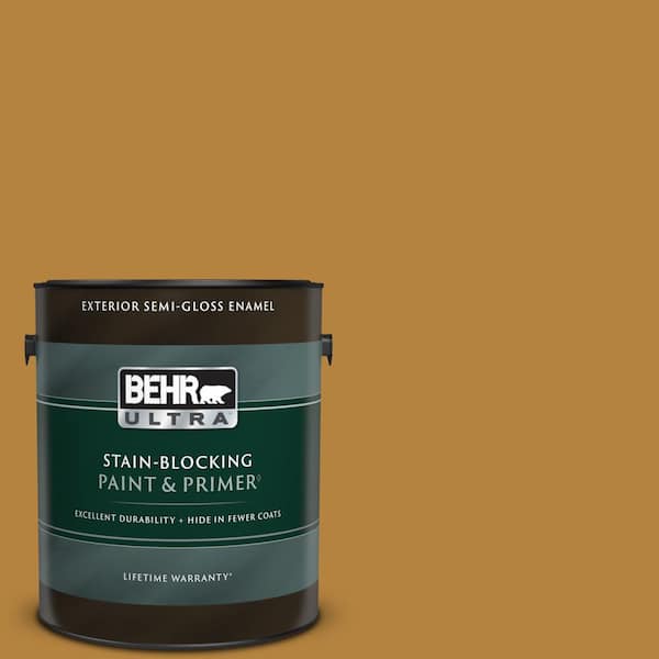 BEHR ULTRA 1 gal. #S-H-330 Honeysuckle Blast Semi-Gloss Enamel Exterior Paint & Primer