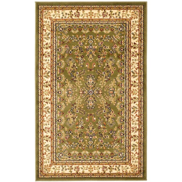 SAFAVIEH Lyndhurst Sage/Ivory 5 ft. x 8 ft. Border Antique Floral Area Rug
