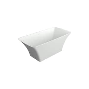 Lynville 60.04 in. Solid Surface Freestanding Bathtub in White