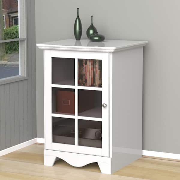 Nexera Pinnacle White 1-Door Audio Tower