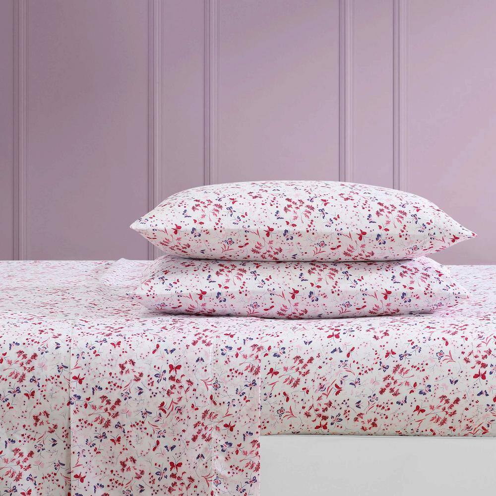Mystic Garden Pink Twin Microfiber Sheet Set