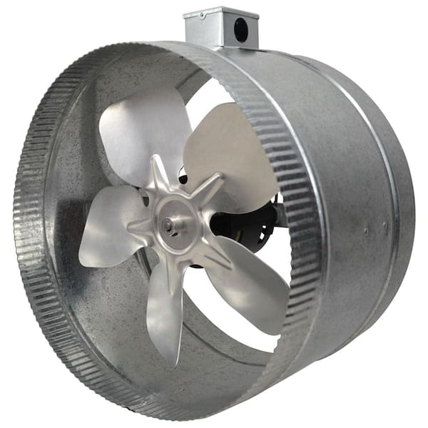 Inductor 12 in. 4-Pole In-Line Duct Fan with Electrical Box