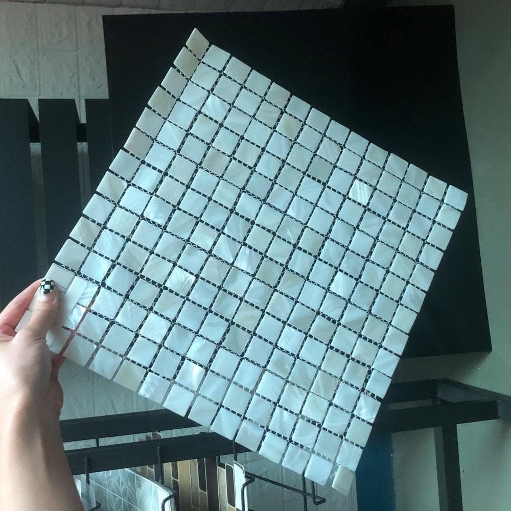 12" x 12" White Mother of Pearl Mosaic Tile