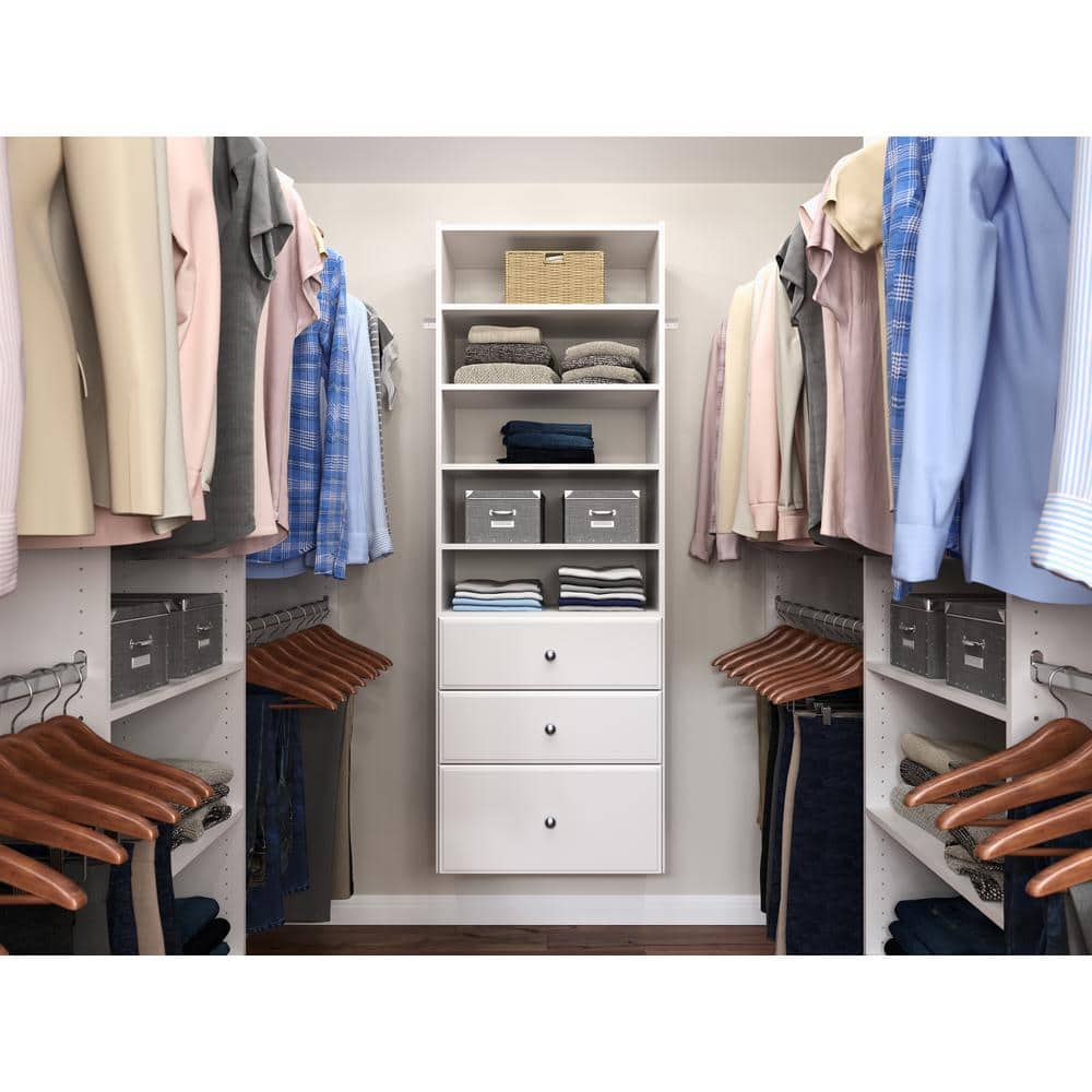 Closet Evolution Premier 25 in. W White Wood Closet Tower WH30 The