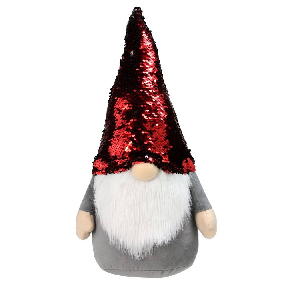 Northlight 14 Silver Reverse Sequin White and Gray Gnome Christmas Decoration 