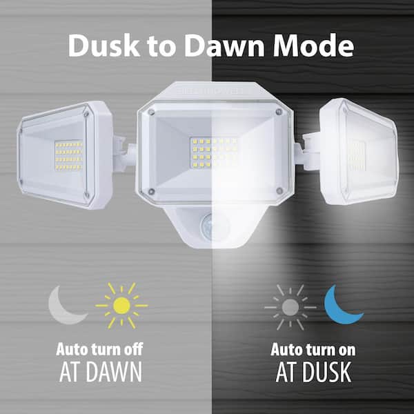 Bell + Howell 20-Watt Equivalence 2000 Lumens White Motion Sensor