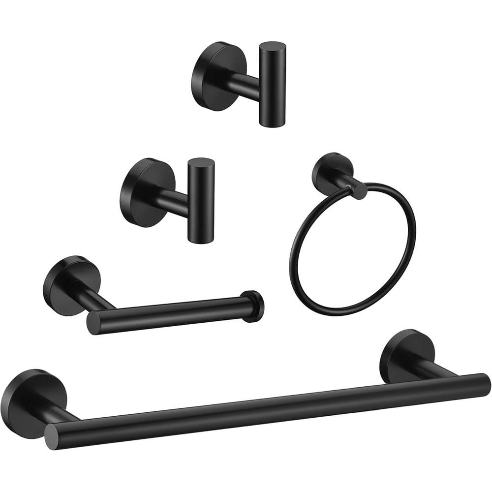 5-Pieces Bath Hardware Set, Heavy Duty Stainless Steel Wall Mounted Bathroo