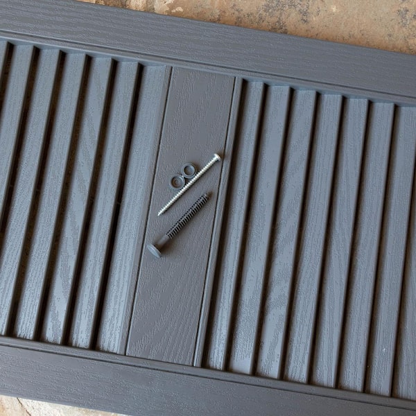 ▼order⑤ Builders Edge 14.5 in. x 67 in. Louvered Vinyl Exterior Shutters