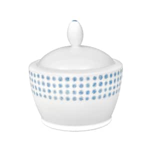 Blue Hammock 9 fl. oz. Blue Porcelain Sugar Bowl with Cover