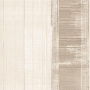 Atmosphere Collection Taupe/Metallic Silver Sublime Stripe Non-pasted Non-woven Paper Wallpaper Roll (Covers 57 sq.ft.)