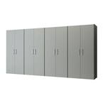 4-Piece Composite Wall Mounted Garage Storage System in Silver (144 in. W x 72 in. H x 21 in. D)