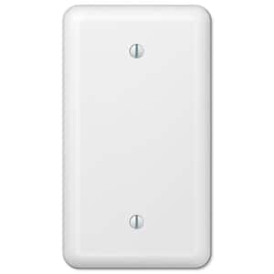 Declan 1-Gang White Blank Stamped Steel Metal Wall Plate