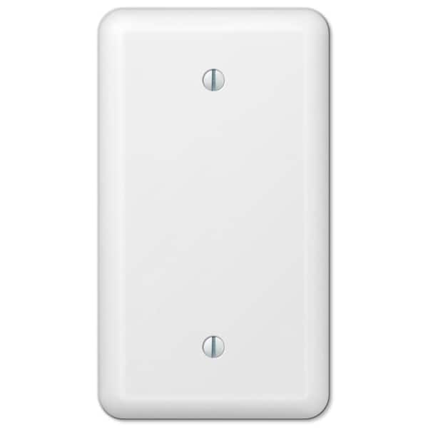 Declan 1-Gang White Blank Stamped Steel Metal Wall Plate