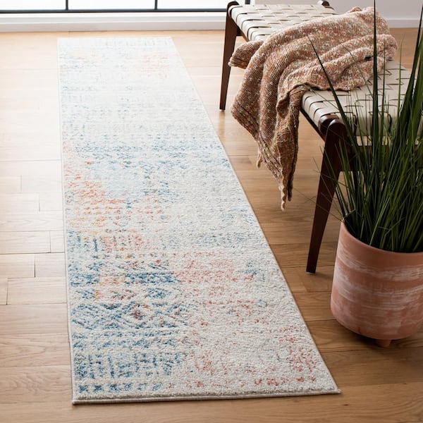 Tulum 2 ft. x 5 ft. Ivory/Terracotta Geometric Tribal Diamond Runner Rug