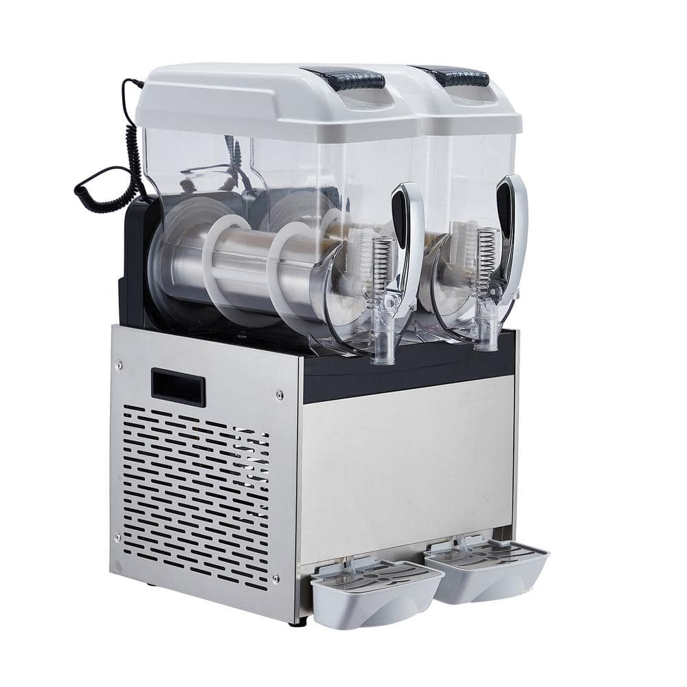 700-Watt Commercial Slushy Machine 12L x 2 Double Bowl Frozen Drink Machine Dessert Specialty Appliance in White