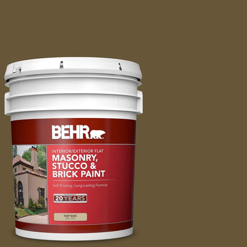 5 gal. #PPU7-01 Moss Stone Flat Interior/Exterior Masonry, Stucco and Brick