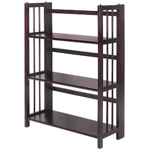 38 in. Espresso Wood 3-shelf Etagere Bookcase with Open Back
