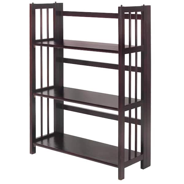 Casual Home 38 in. Espresso Wood 3-shelf Etagere Bookcase with Open Back