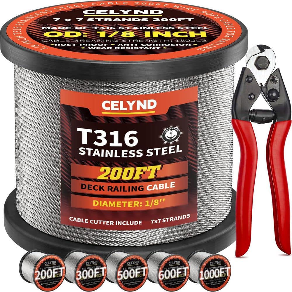 200FT T316 Stainless Steel Cable for Railing Strong Durable Wire Rope Kit with Cutter for Deck Railings price history on PriceWatchPro