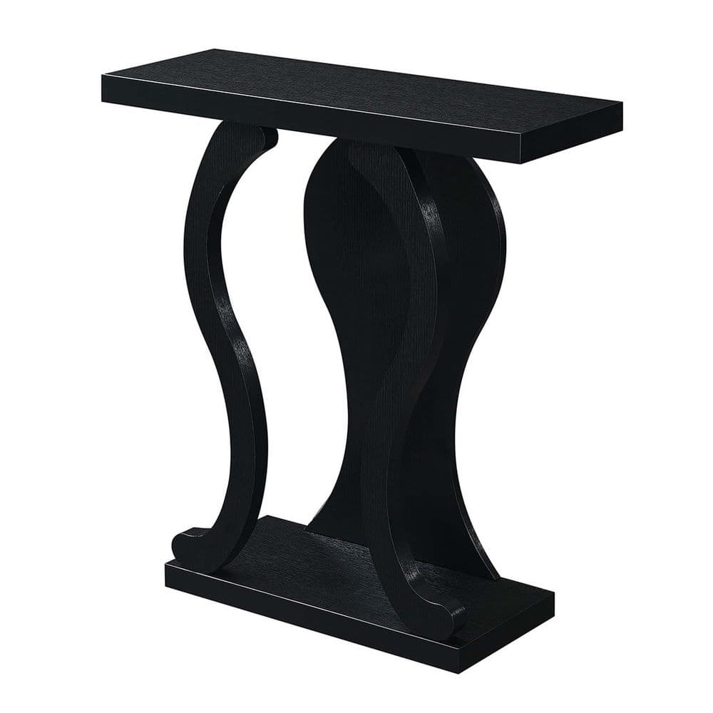 Black Wood and Metal Console Table with Storage