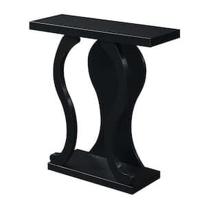 Newport Terry B 31.5 in. Black Rectangle Console Table with Shelf