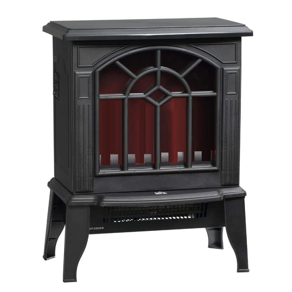 14.25 in. x 18 in. Freestanding Electric Fireplace Heater Heater with Reali