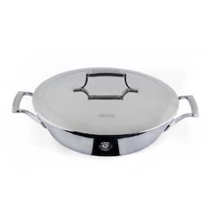 Voyage series 12 in. Try-Ply Stainless Steel Saucier Skillet with Lid