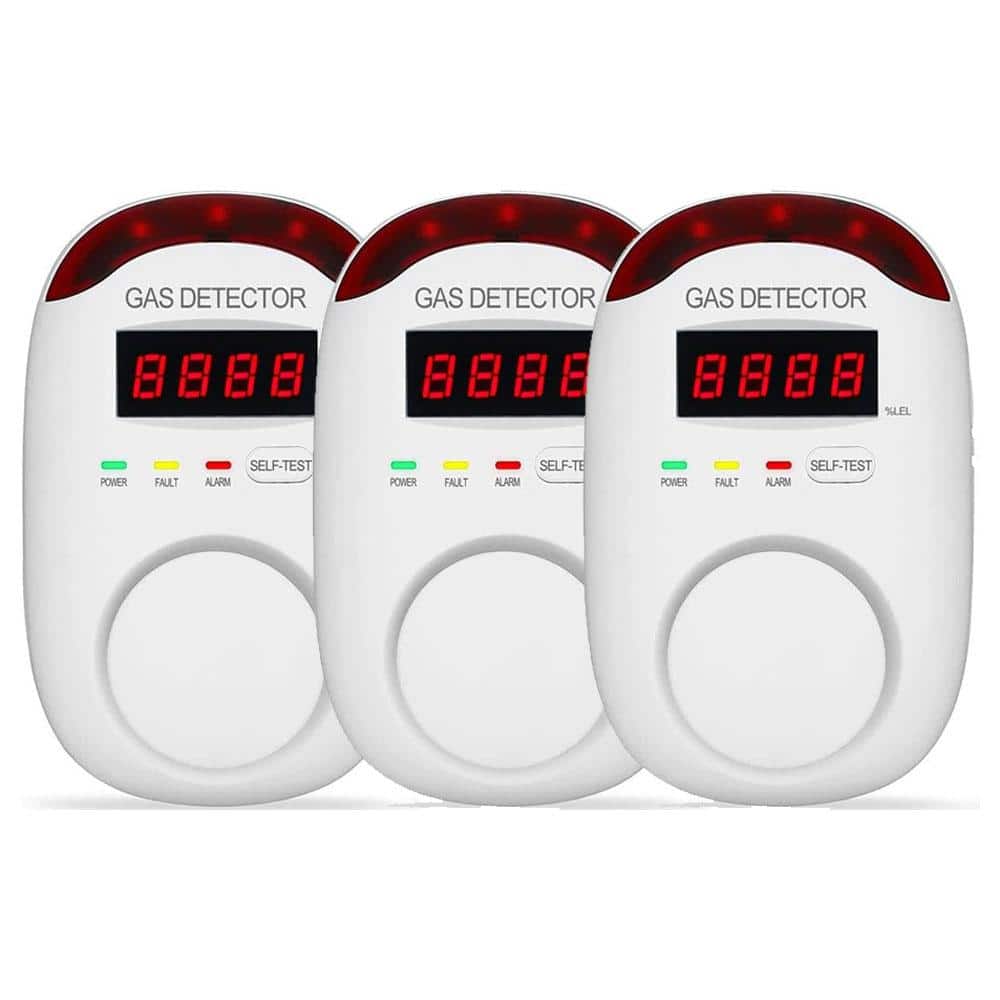Combustible Natural Gas Detector with High Volume Alarm,Plug-In LCD Digital