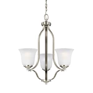 Emmons 3-Light Brushed Nickel Chandelier with LED Bulbs