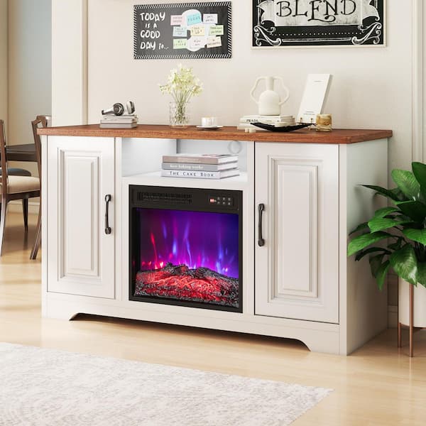 18'' Electric Fireplace Insert 750W/1500W Fireplace Heater w/ Remote Control