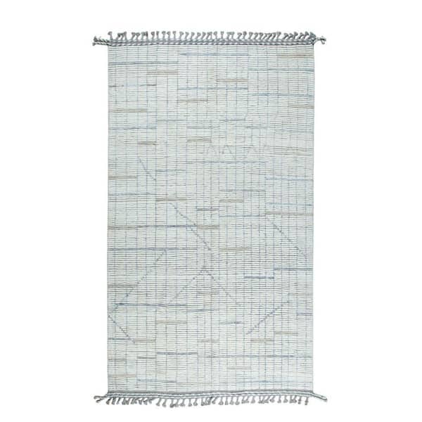 Beige 5 ft. x 9 ft. Hand-Knotted Wool Contemporary Marrakech Handspun, Luxurious Modern Rug for Living R, Area Rug