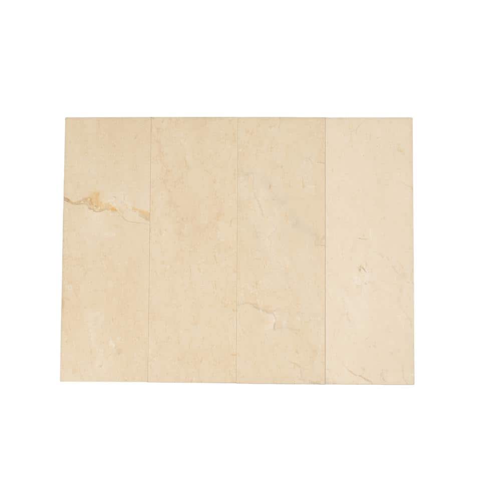 Beige 4x12 Honed Marble Subway Tile for Walls and Floors