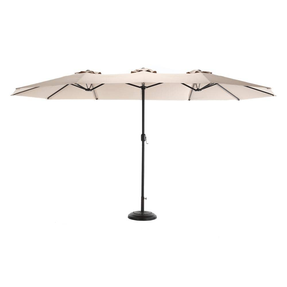 Huluwat 15 Ft Steel Outdoor Dodecagon Market Umbrella Large with Crank ...